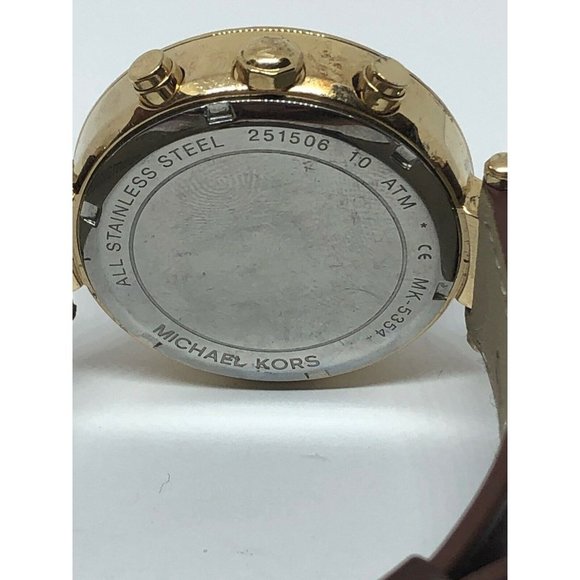Michael Kors MK5354 Women Brown Leather Analog Cha